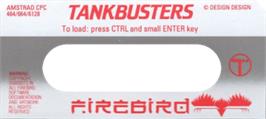 Top of cartridge artwork for Tank Busters on the Amstrad CPC.